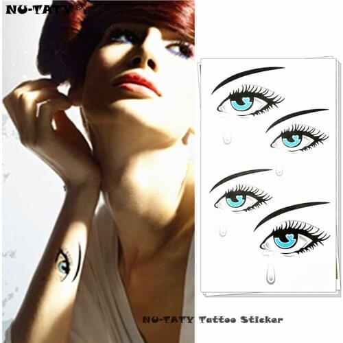 Nu-TATY Watering eyes Temporary Body Art Flash Tattoo Sticker 10*17cm Waterproof Henna Fake Tatoo Car Styling Wall Tatoo Sticker