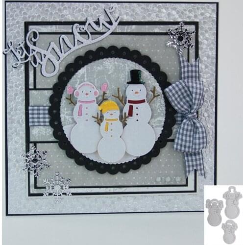 Snowman Family Metal Cutting Dies New 2019 Stencils for DIY Scrapbooking DIY Paper Cards Craft Making Craft Fun Decoration