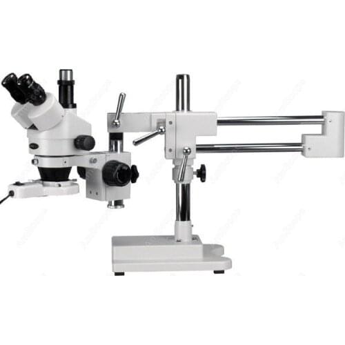 Trinocular Stereo Boom Zoom Microscope--AmScope Supplies 7X-45X Trinocular Stereo Boom Zoom Microscope + Fluorescent Light