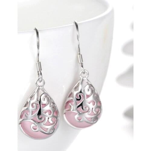 S925 Silver Earring Moonlights Opal Love Wish Regal Drop Earring For Women Wedding Gift Lady Girl Fashion Jewelry