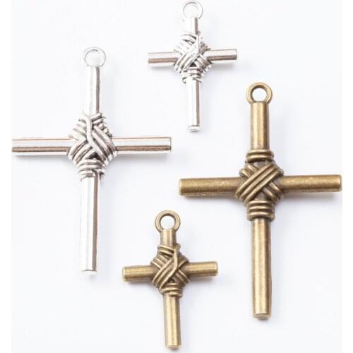 10/25 pieces of retro metal zinc alloy cross pendant for DIY handmade jewelry necklace making 7255-7257