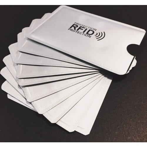 100pcs Anti Rfid Wallet Blocking Reader Lock Bank Card sleeve id Bank Card Case Protectionl Credit Card case 6*9.3cm