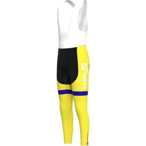 1988 Racing KAS Team Retro Man Yellow Cycling Trousers Triathlon Mtb Bike Skinsuit Pants Gel Pad Pantalón ciclismo hombre