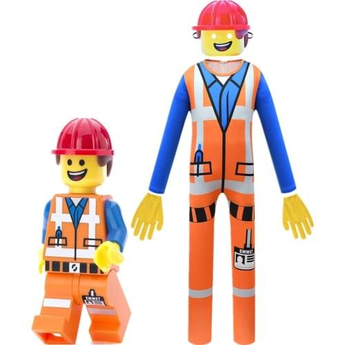 2020 Emmet Engineer Cosplay Halloween Costume Robloxing Anime Performance Apparel Childrens Clothing Kids Boys Girl Jumpsuits