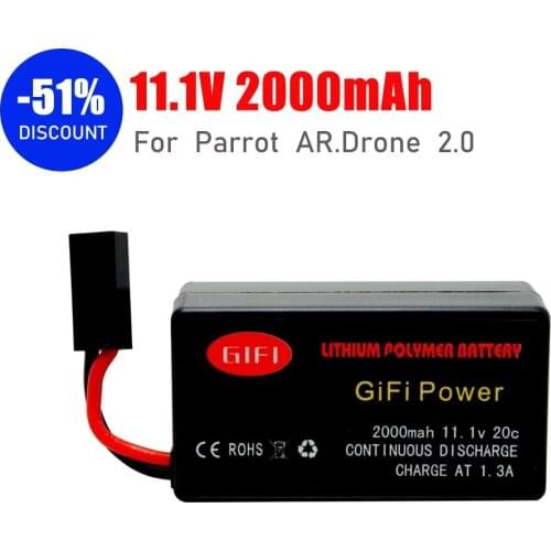 SALE 11.1V 2000mAh 20C Recyclable High Power LiPo Battery Designed for Parrot AR.Drone 2.0 Quadcopter Long Flight Time WB