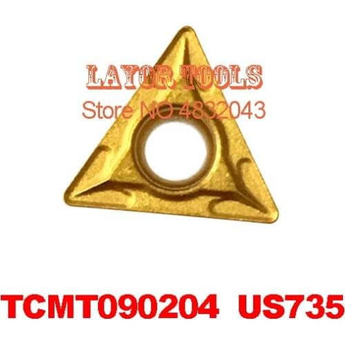 Free shipping 10pcs TCMT090204 US735 carbide inserts for STFCR/STUCR,Turning Blades for Stainless Steel