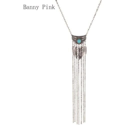 Vintage Alloy Chains Tassel Long Pendant Choker Necklace For Women Bohemia Alloy Leaf Metal Chain Choker Collar Fashion Jewelry