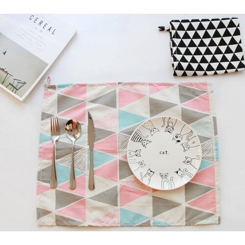 Black and white napkins Nordic Western placemats cotton and linen placemats rectangular napkin mats