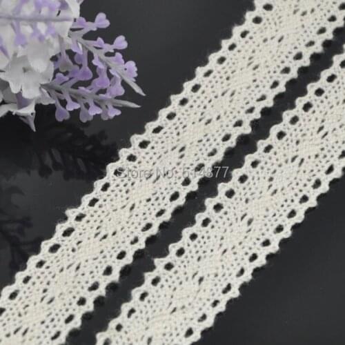 5Y Brown embroidered cotton trimming Appliques wedding craft cloth L104