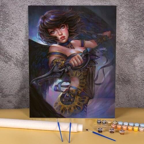 Cartoon Girl Woman DIY Paint By Numbers Package Acrylic Paints 40*50 Boards By Numbers Decorative Paintings For Children Art