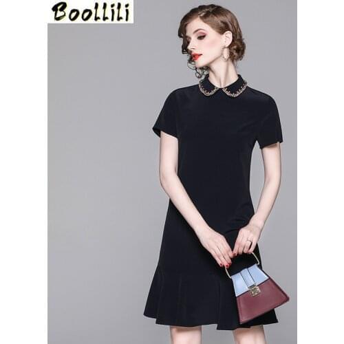 Boollili Summer Dress 2020 Vintage Elegant Mini Dress Women Clothes Fashion Ladies Dresses Office Black Women Dress Vestidos