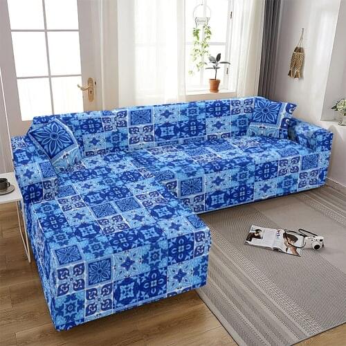 Mandala Plaid sofa protector sofa covers for living room elastic stretch slipcover sectional corner sofa covers 1/2/3/4-seater