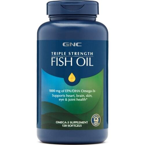 TRIPLE STRENGTH FISH OIL 120 softgels EPA DHA Omega-3 for heart brain skin eye joint cardiovascular health FREE SHIPPING