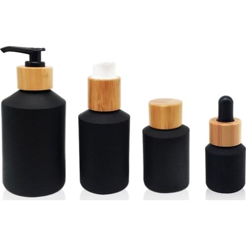 15g 50g Frosted white travel Glass Jar Skin Care Eye Cream Jars Pot Refillable Bottle Cosmetic Container With Wood Grain Lid