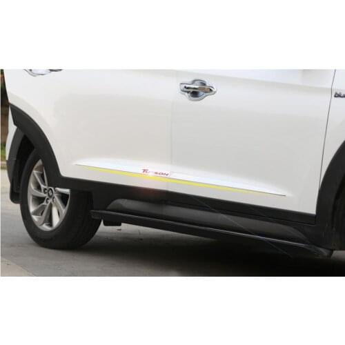 Stainless Steel Car Body Scuff Strip Door Side Protective Molding Trim Cover For 2015 2016 Hyundai Tucson