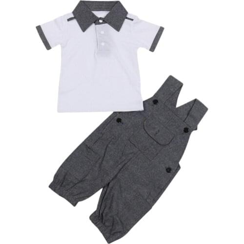 2017 New arrival Baby suit Gentleman Boy clothes sets baby romper Kid overalls + T-shirts 2pcs/set baby boy suit / Newborn set