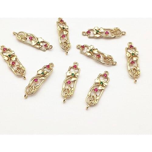 New arrival! 30x8mm 50Pcs Cubic Zirconia/Copper Connector for Earrings DIY making ,Jewelry Accessories Findings & Components