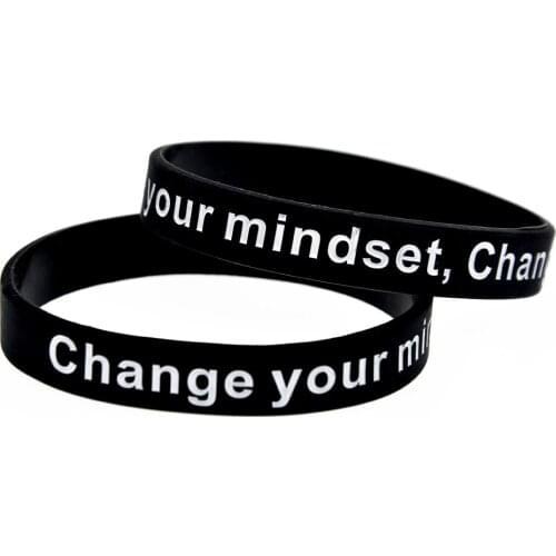 OBH 50PCS Change Your Mind Set Change Your Life Motivational Silicone Wristband