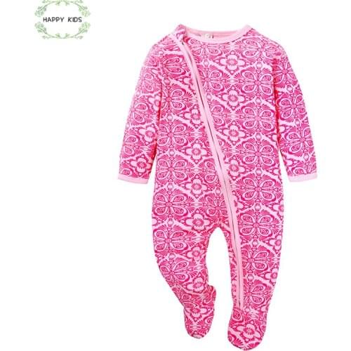 Toddler Baby Clothes o-neck Long Sleeve zipper Boy&Girl Baby Rompers Cotton Jumpsuit Newborn Baby Clothes Casual Outfit DLY456