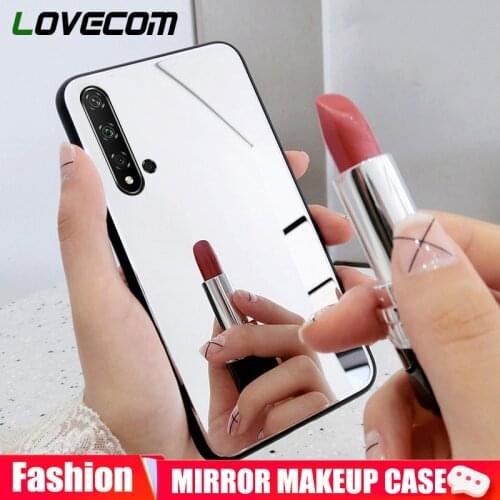 LOVECOM Luxury Mirrior Phone Case For Huawei P40 P30 P20 Lite Mate 30 20 Pro NOVA 6 6SE Makeup Case Plating Soft Back Cover Gift