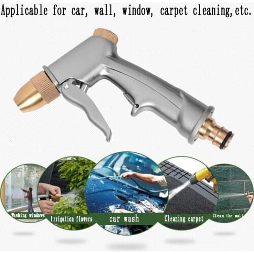 Garden Hose Nozzle Heavy Duty Metal Brass Nozzle High Pressure Pistol Grip Sprayer for Car Washing Watering Lawn Plants Floor