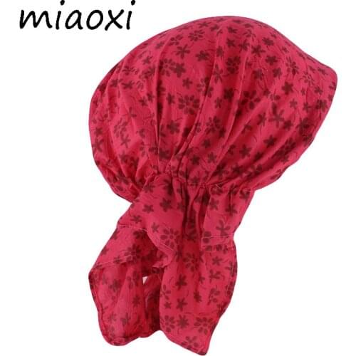 Miaoxi New Fashion Adult Dance Bandanas Unisex Hip Hop Headwear Pirate Hat Floral Casual Turban Beanies For Girls Cap