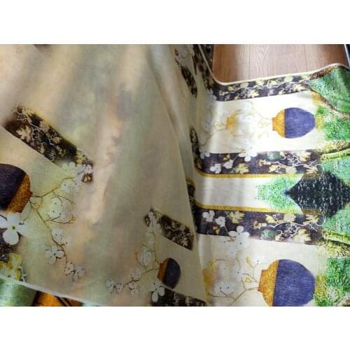 Telas French Lace Fabric Chinese style Organza Woven Material wide Curtain Tulle Blouse Dress Silk Fabric Textile tissu au metre