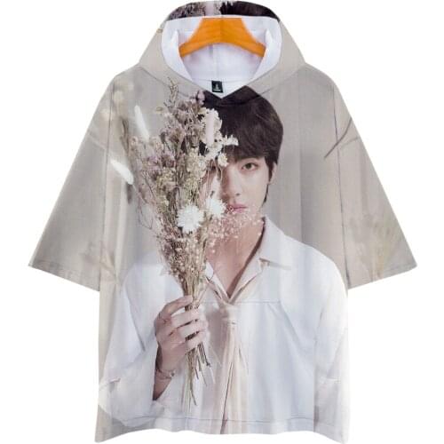 Harajuku Streetwear 3D Hooded Shirts Men/women Short Sleeve Hiphpp Loose Hoodie Sweatshirts Pullover Tops K-pop Clothes Dropship