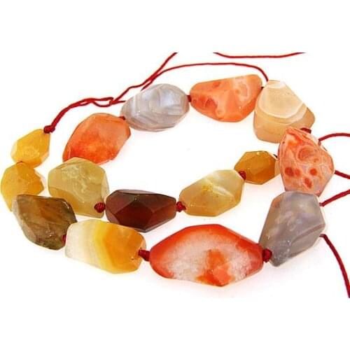 Unique Pearls jewellery Store Knotted Faceted Free Agate 12mmx28mm Gemstone Loose Beads 15'' Full One Strand DIY Jewelry LC3-220