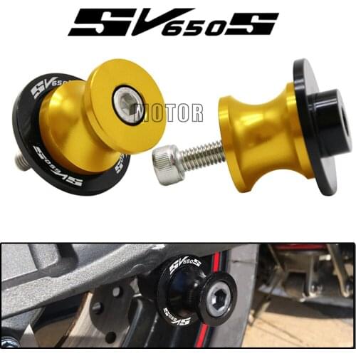 CNC 8MM Swingarm Stand Screws Slider For Suzuki SV650 SV650S SV1000 SV1000S All Year Swing Arm Cover Stand Paddock SV 650 1000 S