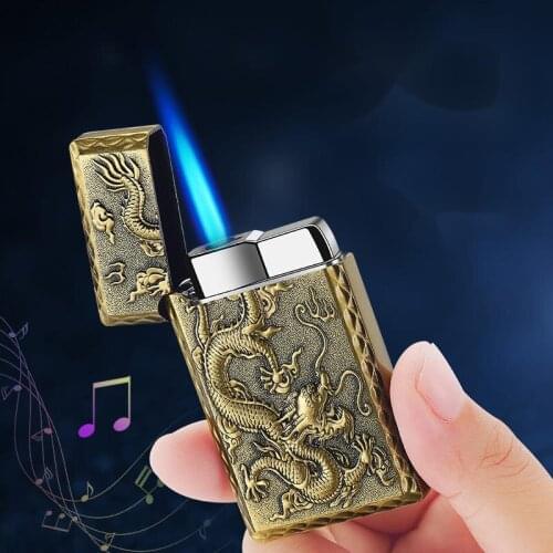 Embossed Dragon Steel Sound Direct Lighter Windproof Lighters