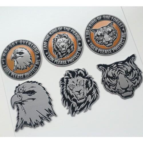 Car decoration post aluminum alloy body metal marking Tiger Lion Eagle logo badge personality
