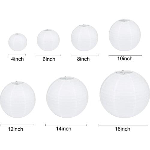 1pcs 4'' -16'' White Round Lantern Wedding Decor Hanging Ball Chinese Wishing Paper Lamp Birthday Party Decoration Supplies