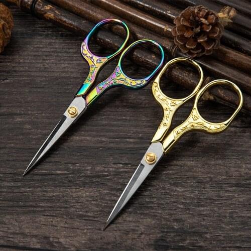 1Pc Plum Blossom Retro Scissors Stainless Steel Household Sewing Scissors Embroidery Hand Tools Office Scissors​ Sewing Scissor