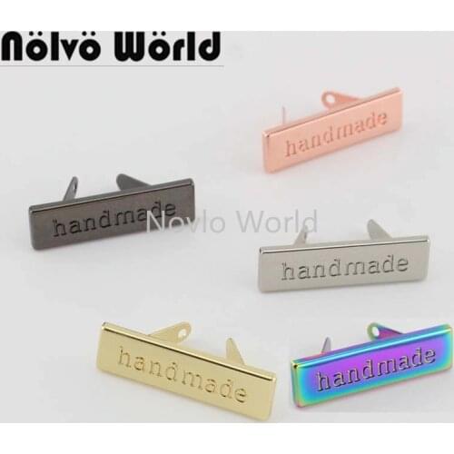 10-50 pieces,5 finish 36X10mm New Decorative Handmade Label For Women Handbag Sewing,Purse Hand made Metal Labels