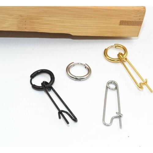 50PCS/Lot Free Shipment Pendant PUNK EMO Men/Women Ear Studs/Earring Stainless Steel Hoop Dangle Clip Earring Piercing Jewelry