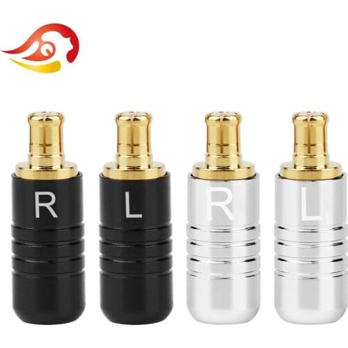 QYFANG 1/10 Pair Audio Headphone Splice Adapter Audio Jack CKS1100 LS400 LS300 E40 E50 E70 Blk DIY Earphone Plug Wire Connector