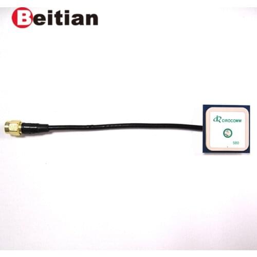 BEITIAN,GPS antenna 32dB High Gain Cirocomm internal active patch GPS antenna RG174 cable SMA male connector, BA-580