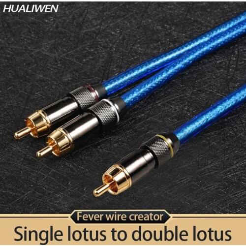 HIFI 1m,1.5m,2m,3m,5m,8m,10m Subwoofer Y Cable RCA 1 Male to 2 Male Audio cable