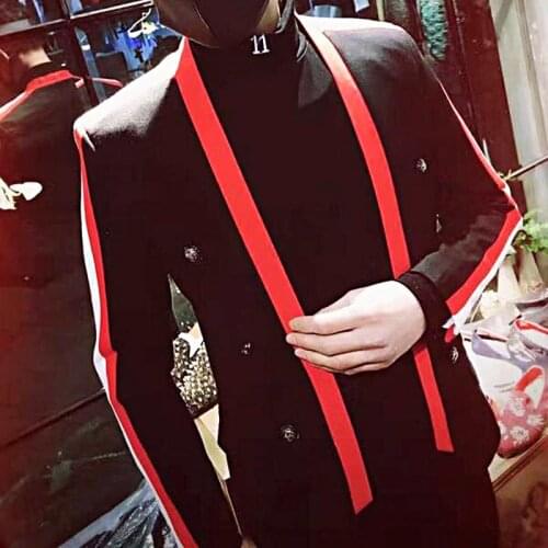 Spelling Color 2020 Temperament Small Suit Hairstyle Division Student Mans Suit Nightclub Slim Fit Mens Wear Blazer Masculino