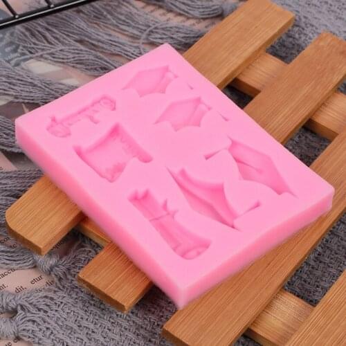 DIY Graduate Silicone Molds Bachelor Cap Fondant Mold Party Candy Clay Chocolate Gumpaste Moulds Cake Decorating Tools