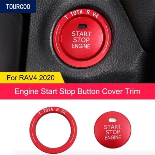 For Toyota RAV4 2020-2021 Car Engine Start Stop Button Cover Trim Sticker Aluminium Alloy Car Modification Accessories