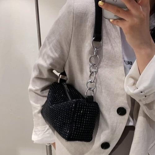 2020 HOT Diamond Hobo Bag Women Handbag Clutch Fashion Vintage Shoudler Handbag Hobos Diamond Messenger Handbag Lady Shiny Hobo