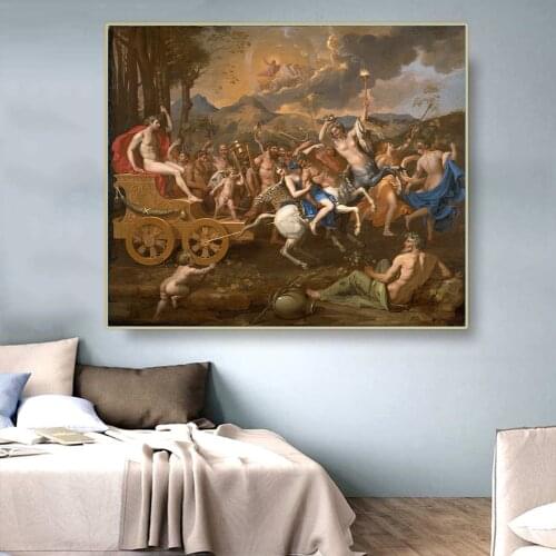 Citon Nicolas Poussin《The Triumph of Bacchus》Canvas Art Oil painting Artwork Poster Picture Modern Wall decor Home Decoration