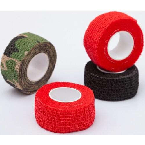 12 Rolls EZ Cohesive Bandages Tattoo Grip Cover Wraps 1'' Width 5 Yard Length Black/Blue/Green/Red/Camo/Yellow