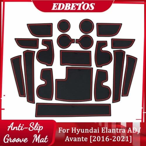 For Hyundai Elantra AD Avante 2016 2017 2018 2019 Gate Slot Coaster Mat For Hyundai Elantra AD Avante Car Door Groove Mat Carpet