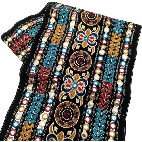 1Yards Embroidery Lace Ribbon Trims DIY Clothing Accessories Patchwork Embroidered Fabric Crafts Sewing Supplies