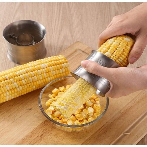 Kitchen Manual Corn Thresher Stainless Steel Corn Planer Household Rotating Corn Separation Sheller Kitchen Gadgets #T2P