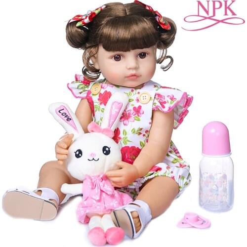 NPK 55CM bebe doll reborn toddler girl doll full body silicone soft real touch princess doll