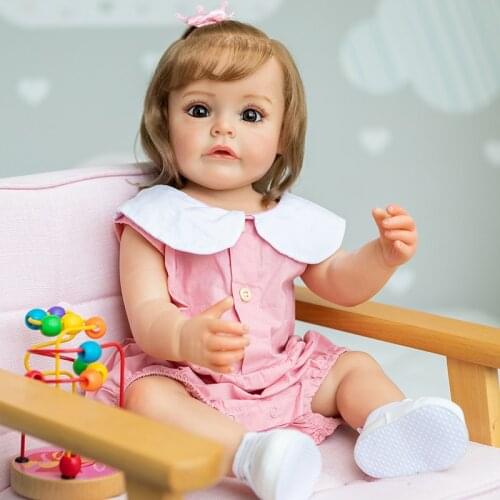 55cm Silicone Reborn Toddler Girl Princess Sue-Sue Doll Toys Birthday Gift for Girls